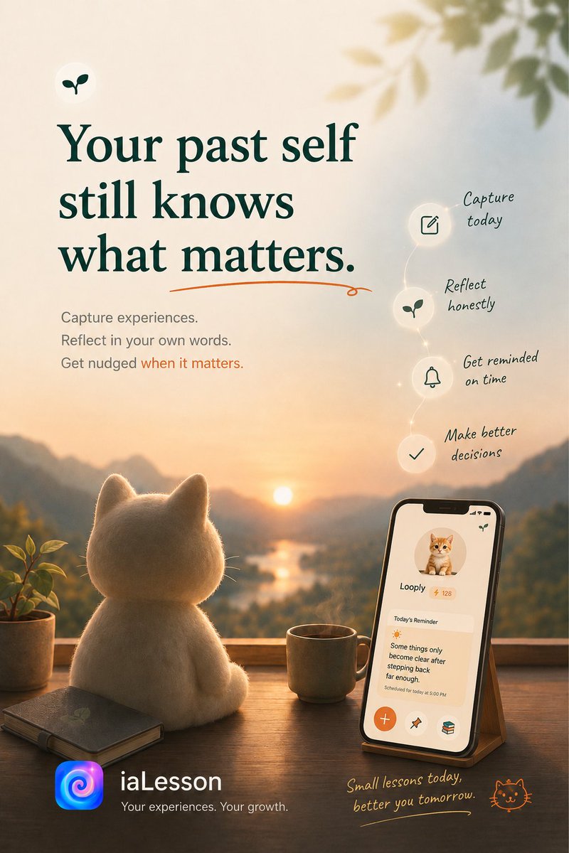 RippleSpreading's tweet photo. iaLesson is a quiet little app for understanding, organizing, and actually using your experiences.

No accounts.
No ads.
No external AI.

Just your thoughts, your reminders, and your growth. 🌱

https://t.co/0r480lpop9

#buildinpublic #iosapps #selfimprovement https://t.co/H9cCNUaTTF