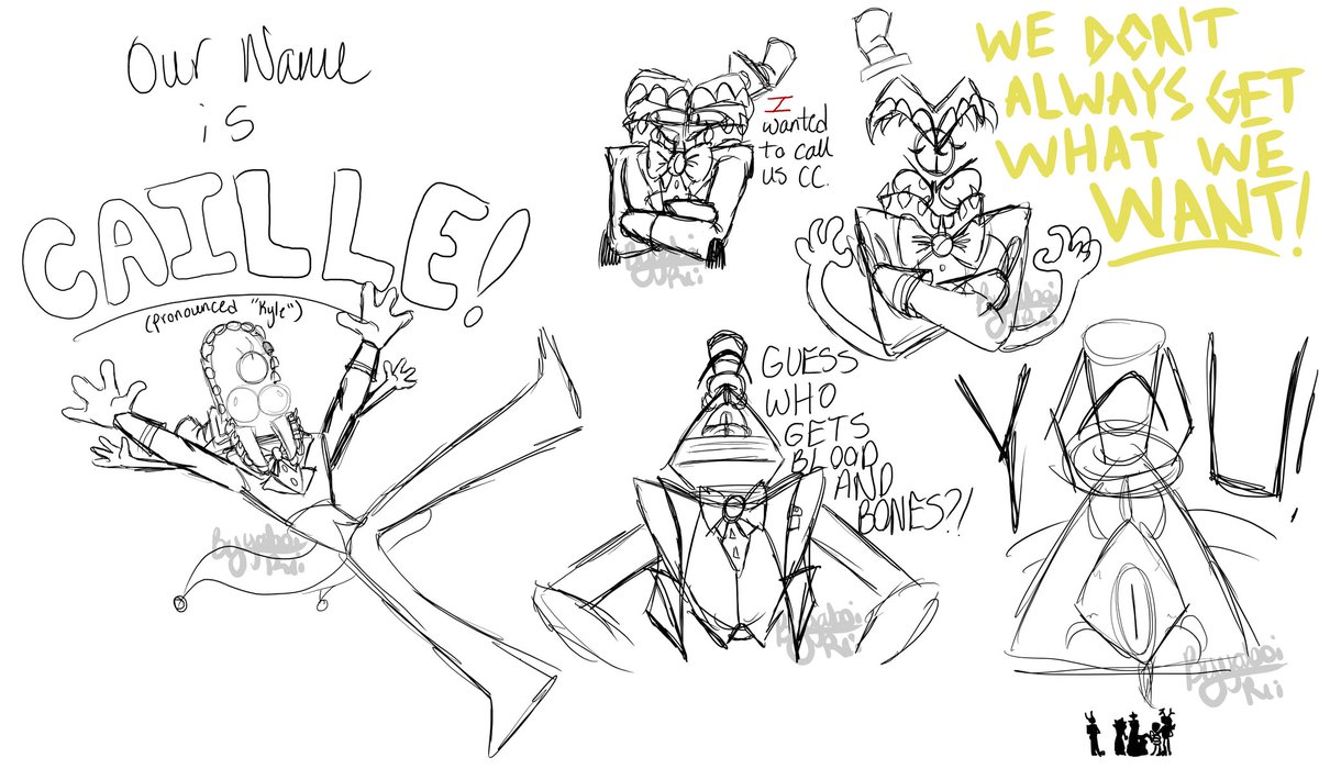 Ya_Boi_Rei's tweet photo. More doodles of this dumb dumb. My bf suggested they call themselves "Caille" (pronounced "Kyle")
#caine #cainetadc #cainefanart #billcipher #billciphergravityfalls #billcipherfanart #theamazingdigitalcircus #tadc #tadcfanart #tadcau #gravityfalls #gravityfallsfanart #doodles https://t.co/DPdSQ2OZve