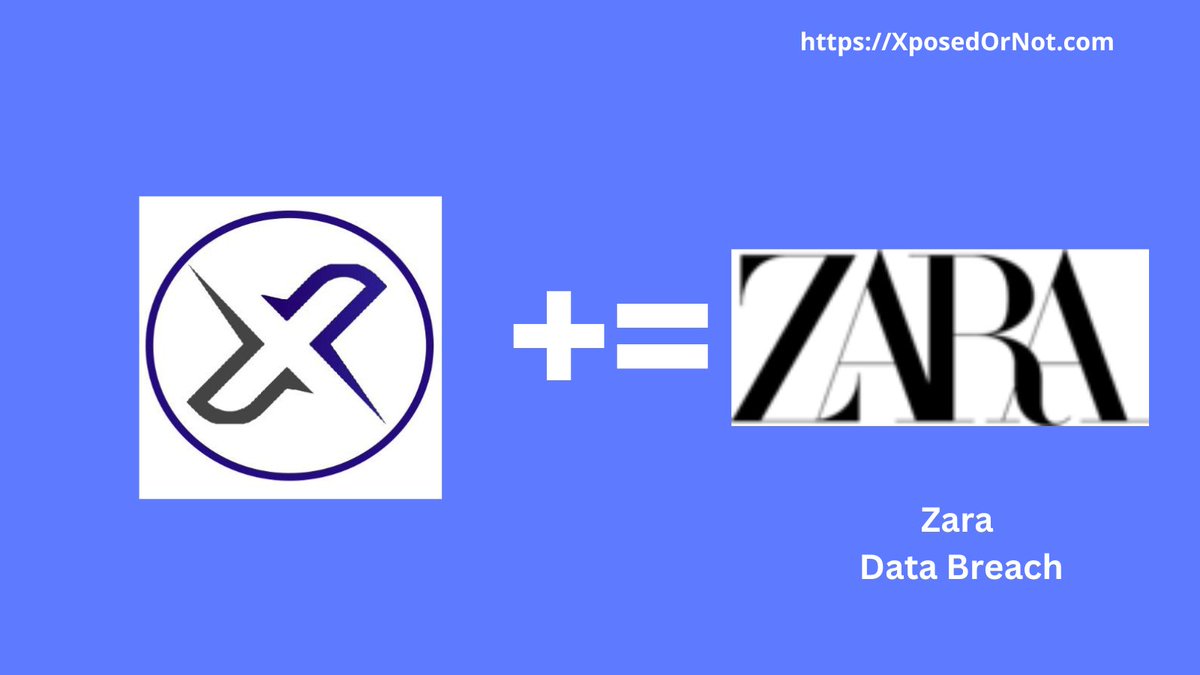XposedOrNot's tweet photo. @XposedOrNot  += Zara Data Breach

The Zara #databreach occurred in April 2026 when the fashion retailer was targeted by the ShinyHunters group following an alleged compromise linked to the Anodot analytics platform, with data later published exposing 256K unique email addresses and associated records.