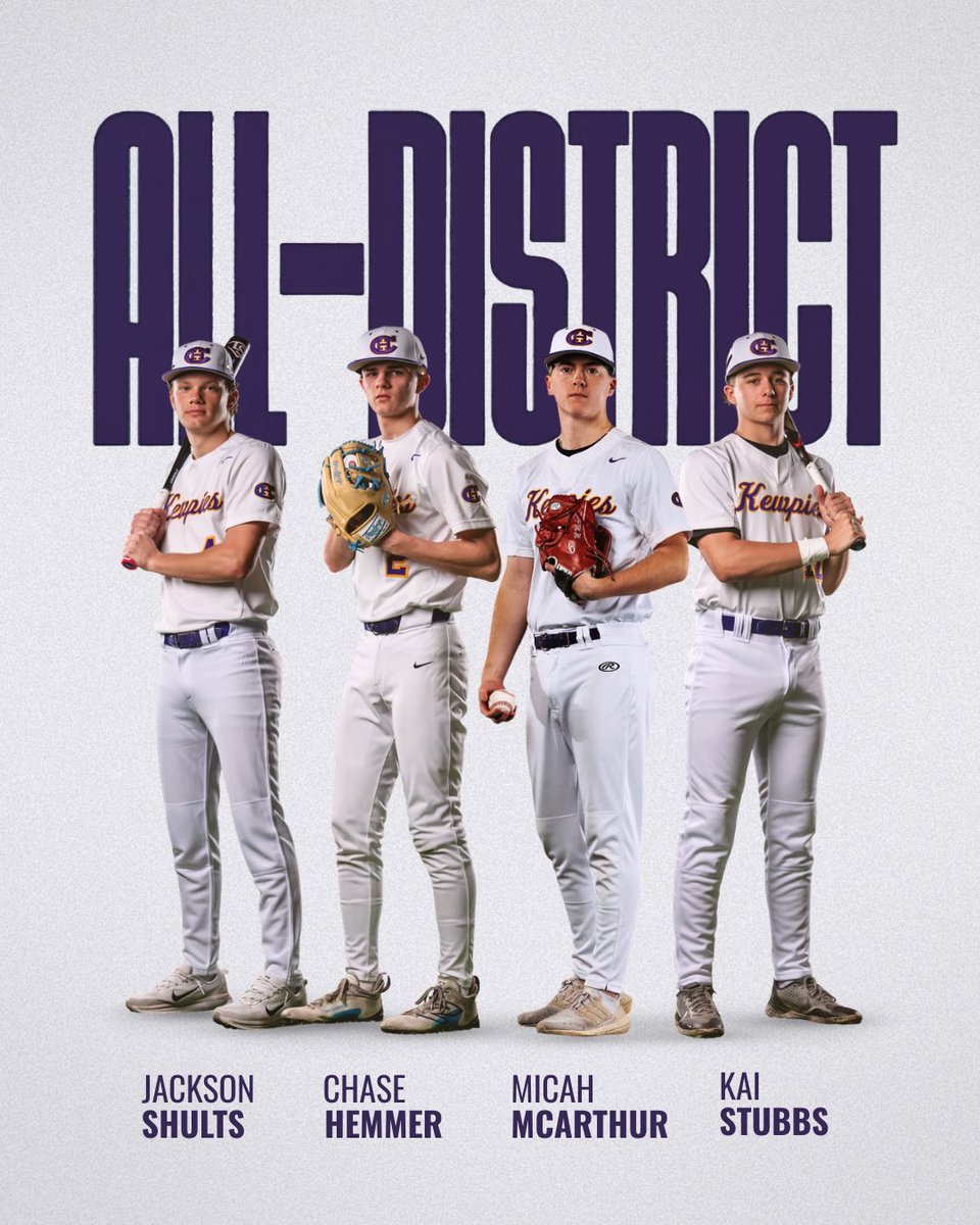 Kewpiebaseball's tweet photo. Congratulations to Jackson, Chase, Micah, and Kai for earning Class 6 District 5 All District honors! https://t.co/4ycvTC28fs