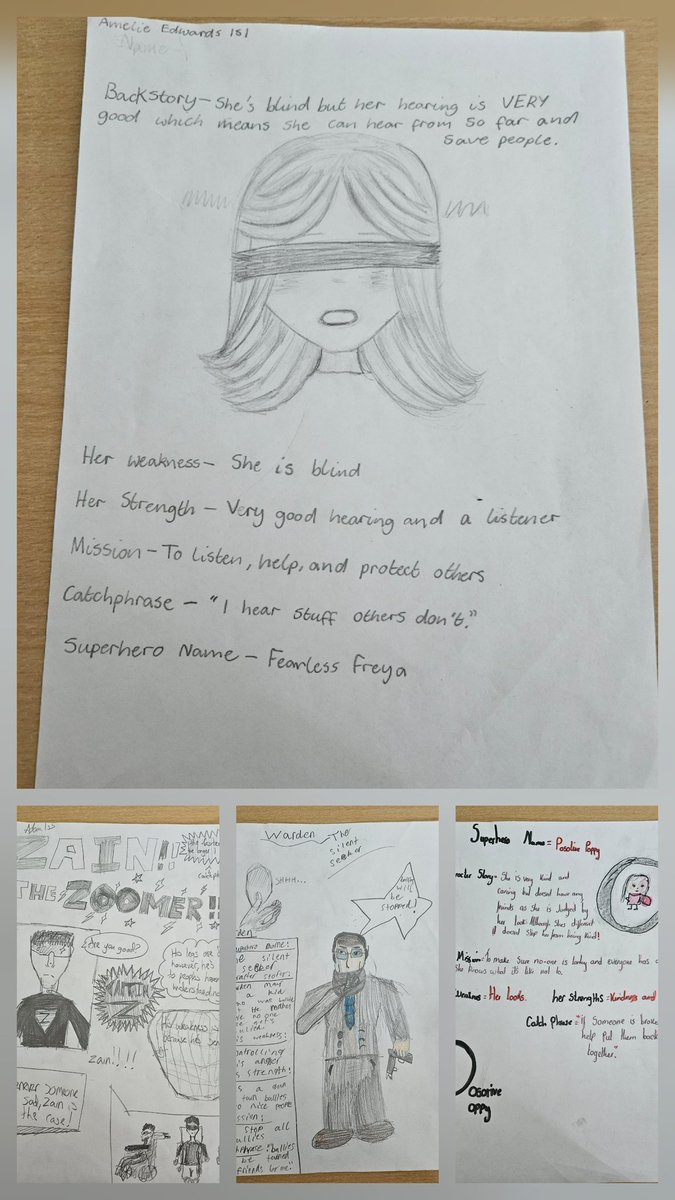 EnglishOLHS's tweet photo. Some of our S1 Superpower Remixes from @OLHSCumbernauld #SpotlightOnLiteracy Week!
We also want to thank author  @strangelymagic for sending us signed copies of her books - our pupils (and teachers!) are delighted. 😊
We have some questions too ⬇️ https://t.co/WFjBne70HY