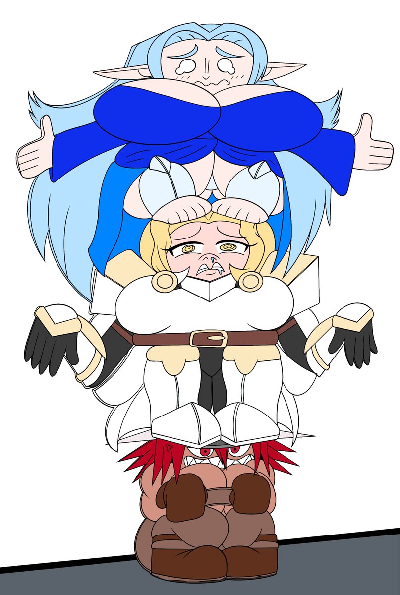 djmaxv's tweet photo. Imagine being max level 20 adventurers who have killed demons and even gods, only to get humiliated by a level one bimbo of a goblin whose head is as empty as a balloon.
Characters and coloring by @Smashandpain ,look forward to more of these 3 goobers! https://t.co/qj1djVhruf