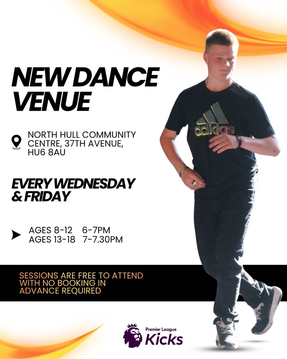 tigerstrust's tweet photo. We are delighted to announce that we have a new venue for our #PLKicks Dance sessions, starting next week! 🕺

📍 North Hull Community Centre

🔶 Ages 8-12 (6-7pm)
🔶 Ages 13-18 (7-7.30pm)

Every session is free, with no booking required!

➡️ https://t.co/Xx5BADewIc https://t.co/DuRARpCF3m