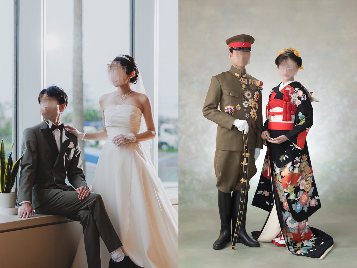 snk007_'s tweet photo. 先日、結婚式を挙げました💐
大切な方々に感謝を伝える良い機会でした✨

夫の希望により前世Ver.も撮影したので良かったら見てください😂💞
来世でもよろしくお願いするつもりです🥰!! https://t.co/0CSfKgCW0F