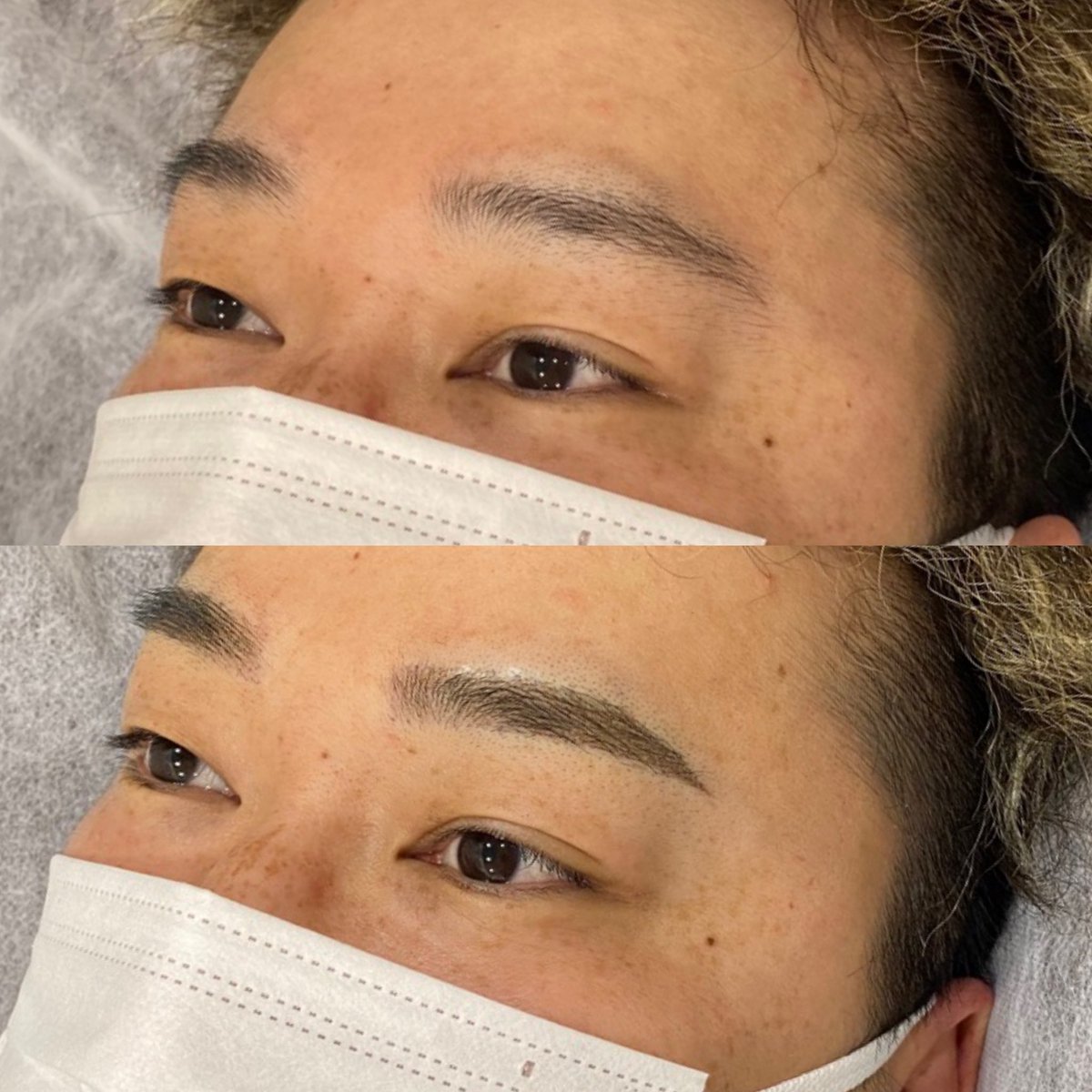 artmake_riot's tweet photo. 最近はメンズもパウダー眉人気

左:しっかりキリッとさせたい
右:アートメイクってバレずに眉尻ちょっと濃くしたい

ご要望に合わせて入れ方、色素を変えます https://t.co/OVDDjssg48