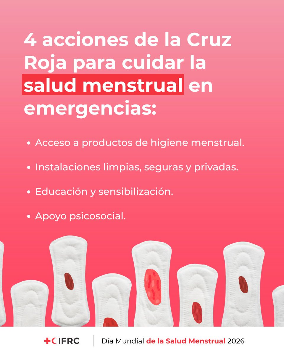 IFRC_es's tweet photo. 🩸 La menstruación no se detiene durante las emergencias.

Los equipos locales de la Cruz Roja trabajan junto a las comunidades para romper estigmas, garantizar el acceso a agua y productos de higiene menstrual, y promover información clara y sin tabúes. https://t.co/YzGfi619Kf
