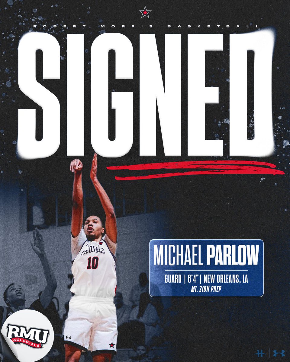 RMUMBasketball's tweet photo. Welcome to Moon Township @MParlow4! #GRIT #BobbyMo https://t.co/smwrSC3bp3