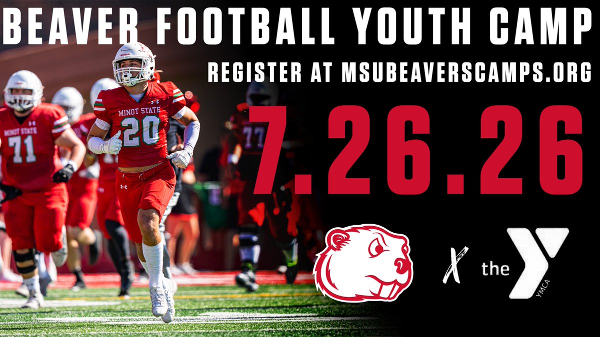 MSUBeaversFB's tweet photo. OUR YOUTH CAMP IS UP AND READY! SEE YOU AT OUR STADIUM ON JULY 26TH!
REGISTER HERE: https://t.co/UDr3rpNmnW
#EMAB #MINOT #MAGICCITY https://t.co/TGK0ZjYloW