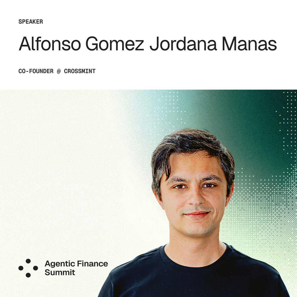 AgenticSummit's tweet photo. Programmable wallets, stablecoin payments, compliance, and agentic commerce tooling from a single integration.

Alfonso Gomez Jordana Manas, Co-Founder at @crossmint, will take the stage at Agentic Finance Summit.

June 3, New York · https://t.co/9bV6kT9BNH https://t.co/fEf9Vhwx3s