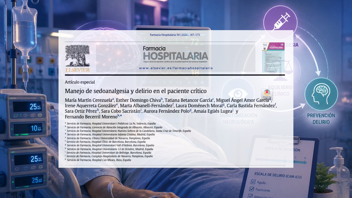 farm_hosp's tweet photo. 🆕Manejo de sedoanalgesia y delirio en el paciente crítico.

Artículo especial del Vol. 50, Núm. 3 de la #RevistaFarmaciaHospitalaria.

@FarMIC_SEFH https://t.co/jEj4ghdDPr https://t.co/i27ZX4jdaZ