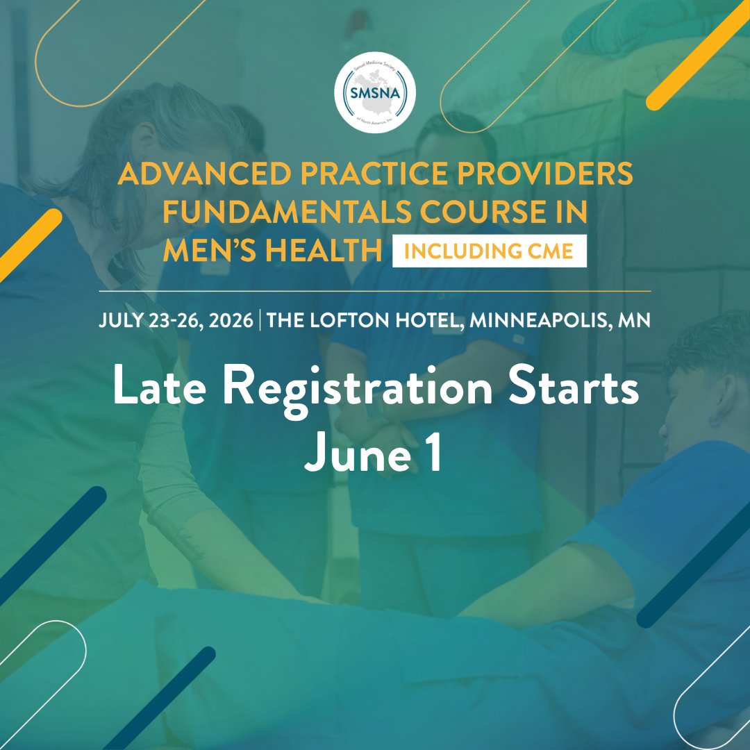 SMSNA_ORG's tweet photo. There's still time to join the APP Fundamentals Course! Our expert-led sessions cover the full spectrum of sex med practices, including TRT, female sexual function, &amp; more. Don't wait - prices go up Jun 1.

Check out the full program &amp; join us in MN!

🔗https://t.co/KVEIB3TMjF https://t.co/FjlJzTS7uS