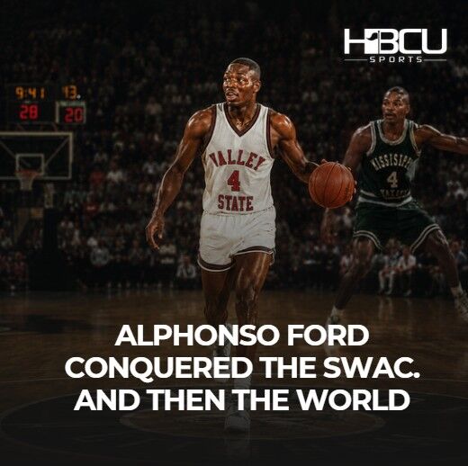HBCUSports's tweet photo. Of all the great basketball players who have come through the SWAC, arguably none have had a more transcendent career than Mississippi Valley State walking bucket Alphonso Ford.

READ: https://t.co/Bxbdr3tv33 https://t.co/ZJdVPS01KJ