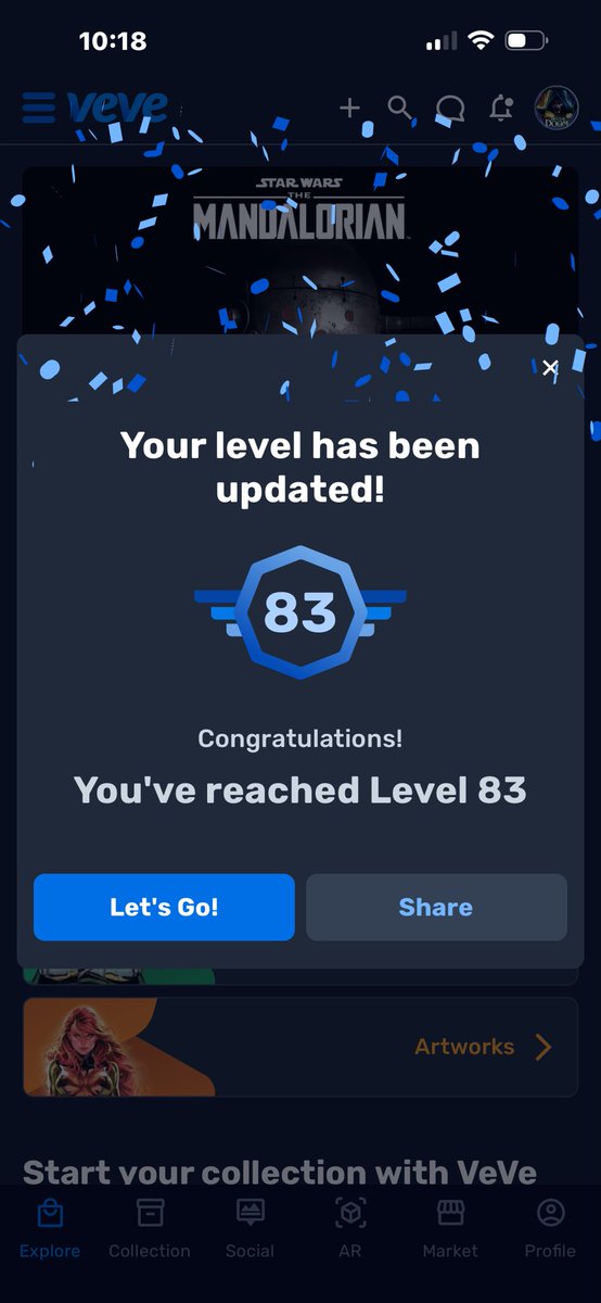 FlashinqFinds's tweet photo. Level 83 achieved ✅
The climb to 100 continues. One collectible at a time on @veve_official. 🔥 #veve #digitalcollectibles #comics https://t.co/yAOYUTzn6j
