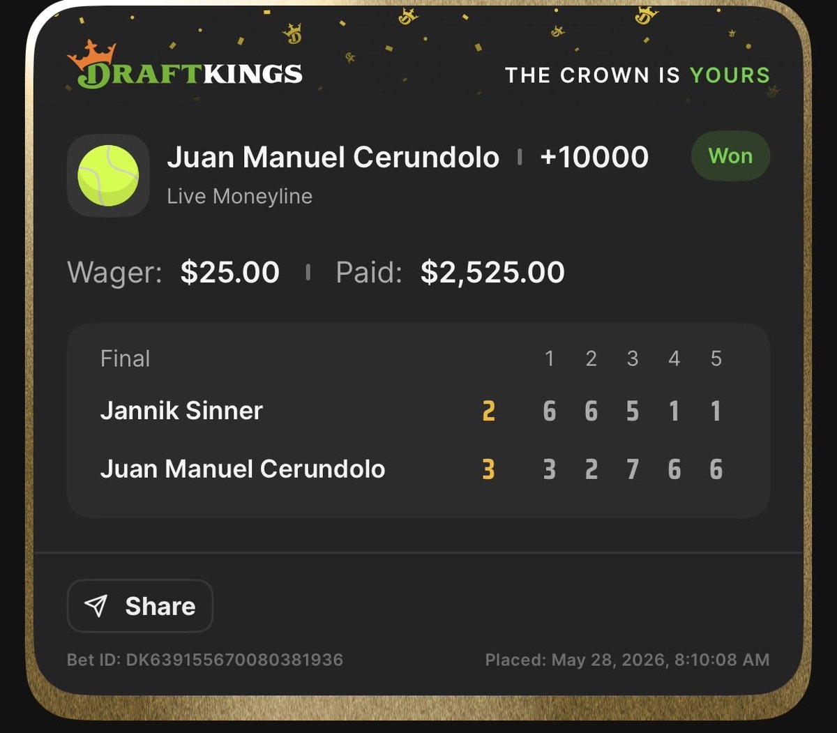 SeanButler_16's tweet photo. Very big fan of Mr. Cerundolo! https://t.co/eji9kiW6Gn