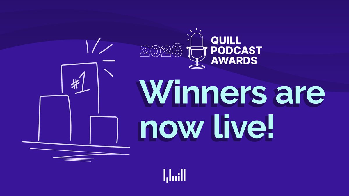 inc_quill's tweet photo. The 2026 Quill Podcast Awards winners have been officially announced. 🎙️

13 categories. Thousands of votes. Some really outstanding shows taking home a win today.

Join us in celebrating them over on our blog  → https://t.co/kDhKQgCFEx

#quillpodcastawards #qpa #podcastawards https://t.co/3TNjEdRbMa
