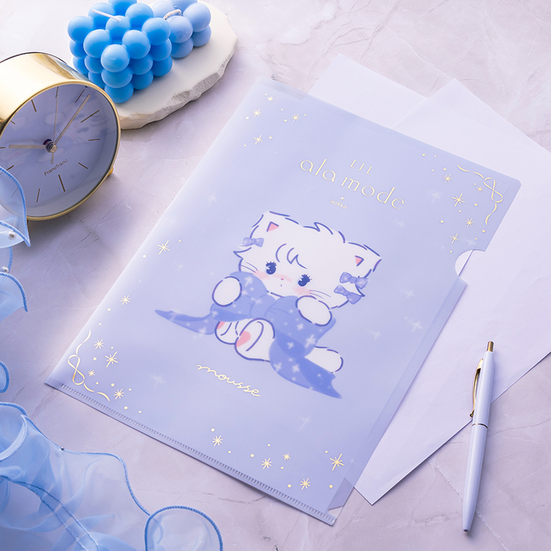 Lilalamode 新商品情報】 「Blueシリーズ 箔押しクリアファイル