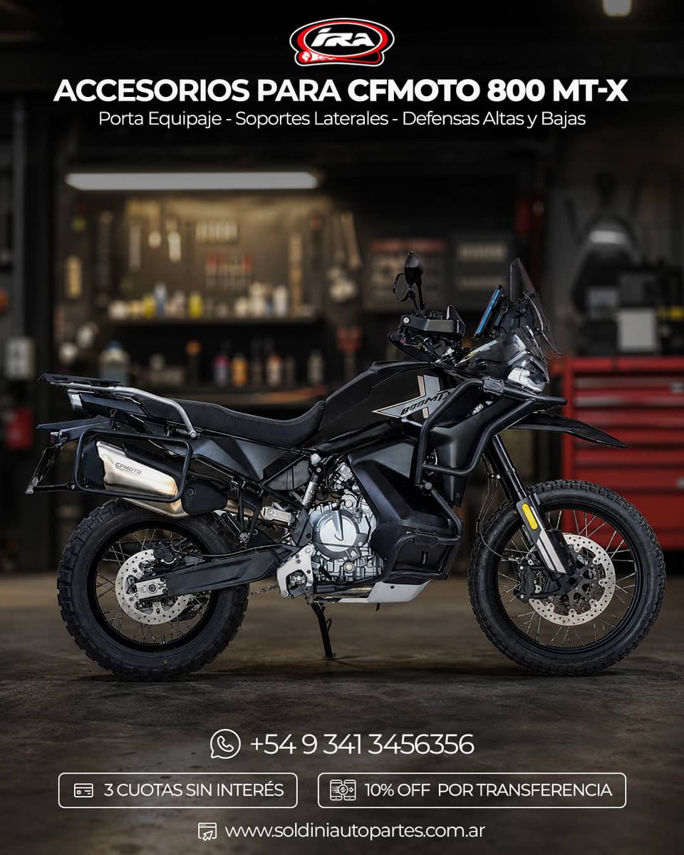 iraracing's tweet photo. 🔥NOVEDAD IRA RACING
🏍️Accesorios para CF Moto MT 800 X

📲 Atención personalizada por WhatsApp: +54 9 341 3456356
🌐https://t.co/XWJz2NJ83h

🏍IRA RACING, UNA MARCA DE SOLDINI AUTOPARTES🏍
🏍️Vos sabes lo que queres para tu moto🏍️
📧soldiniautopartes@gmail.com https://t.co/sa2ast73BJ
