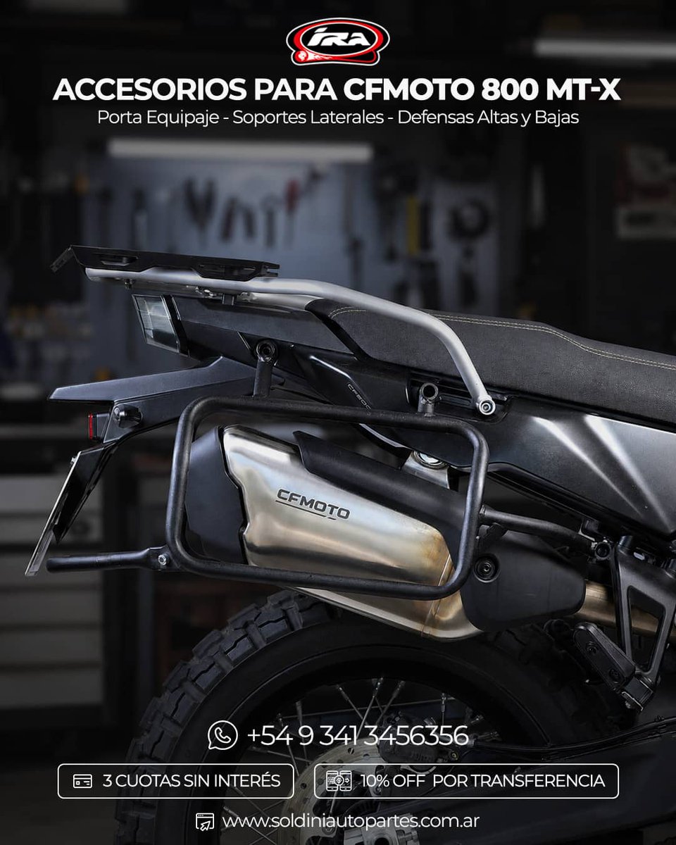 iraracing's tweet photo. 🔥NOVEDAD IRA RACING
🏍️Accesorios para CF Moto MT 800 X

📲 Atención personalizada por WhatsApp: +54 9 341 3456356
🌐https://t.co/XWJz2NJ83h

🏍IRA RACING, UNA MARCA DE SOLDINI AUTOPARTES🏍
🏍️Vos sabes lo que queres para tu moto🏍️
📧soldiniautopartes@gmail.com https://t.co/sa2ast73BJ