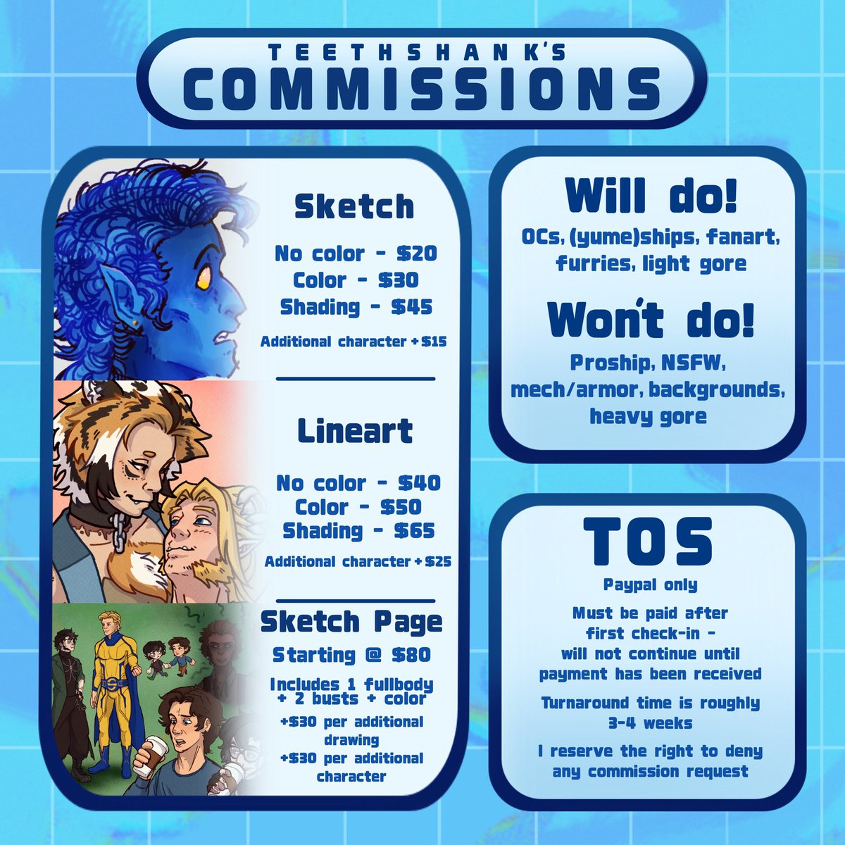 teethshank's tweet photo. Opening c0mms again!! 

Dm for inquiries :) https://t.co/KCjK9idAel