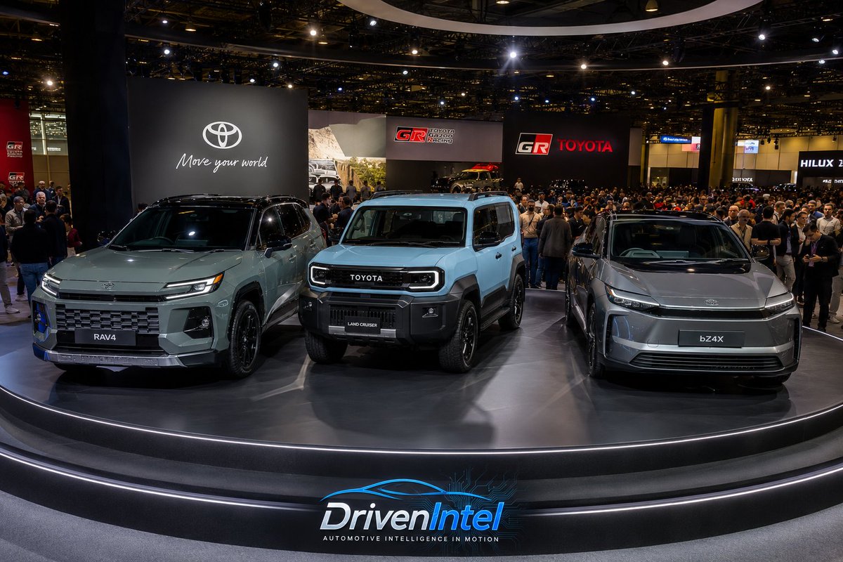 DrivenIntel_za's tweet photo. It’s official: Toyota has brought the heat to South Africa! 🔥 We’re on the scene with the triple launch of the rugged new RAV4, the iconic Land Cruiser FJ, and the all-electric bZ4X. The automotive future is in motion. 🚗💨
​#DrivenIntel #ToyotaSA #CarLaunch #SouthAfrica https://t.co/G1fb0LbRli