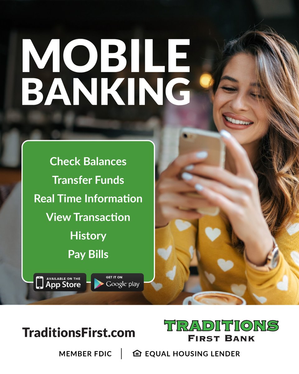 traditionstn's tweet photo. Summer plans starting to fill up? Keep your banking simple.
The Traditions First Bank mobile app lets you manage your money wherever your day takes you — from ballfields to backyard BBQs. ☀️

Fast, secure, and always in your pocket. 📱 https://t.co/aeiVbBSX8Y