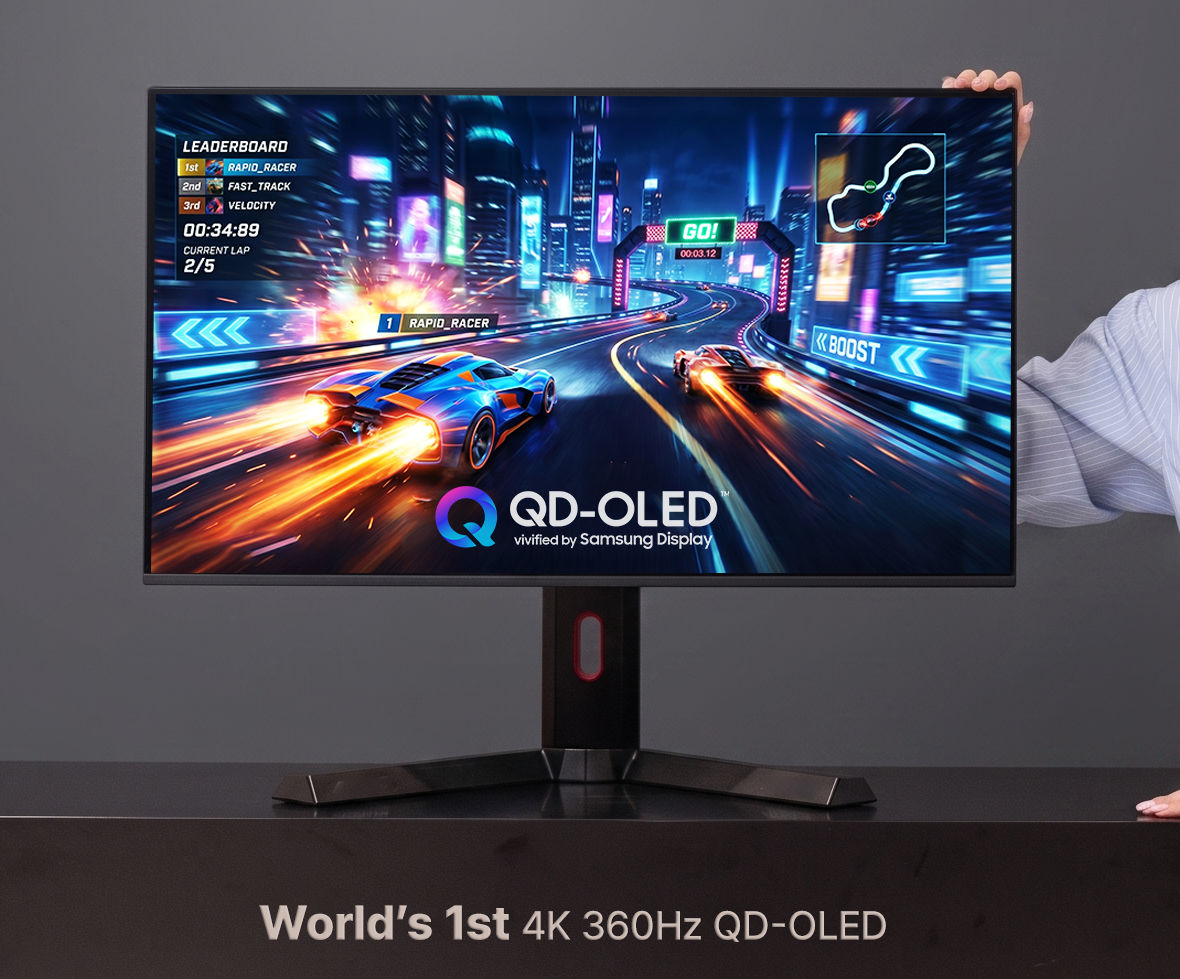 Q8Pro's tweet photo. سامسونغ

 تكشف النقاب عن أول شاشة في العالم
بحجم 31.5 بوصة بدقة 4K ومعدل تحديث 360 هرتز بتقنية QD-OLED مع وضع مزدوج 680 هرتز وتقنية DisplayHDR TrueBlack 600. https://t.co/7Ef67JRUnv