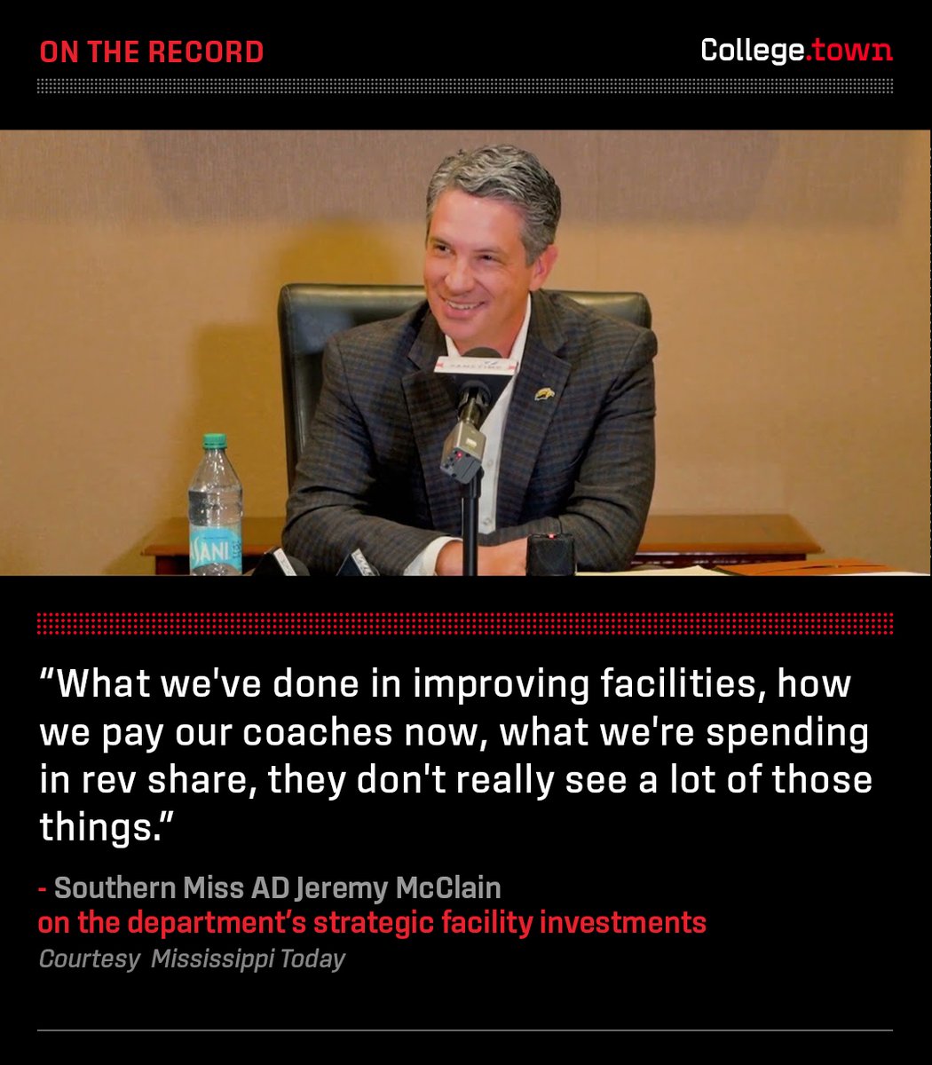 D1ticker's tweet photo. 🏟️🔝 #SMTT

@jmcclain_USM of @USMGoldenEagles takes pride in what the Golden Eagles have built up: "Part of me gets a little bit perturbed when people want to focus on how much money we don't have, but they don't really see how much we have strategically invested over the last six or seven years."

McClain also touches on what's evaluated in the NCAA Baseball Selection Committee: "Usually when you get down to the last few teams, they all have flaws, right? ... You just have to watch a lot of ball games to try to get a feel for what's happening and what you see with your eyes."

📰: https://t.co/HS2iU6p70q