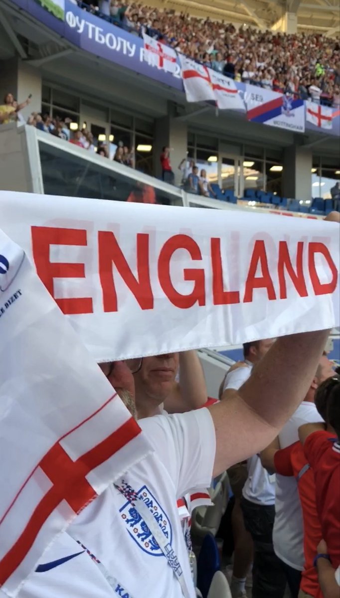 bairdk's tweet photo. I’ve got 4 tickets to England v Croatia in Dallas on June 17th that I’m not going to use. 

If you’re in Dallas (or can get there) and want them, I’ll transfer at face value. Category 2 seats all together at $500 each. 

(Photo from England v Belgium at Russia 2018 WC) https://t.co/i0ZM9tH56Q