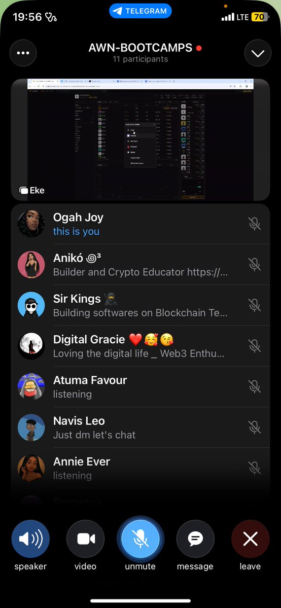 JoyFi_'s tweet photo. Day 12/14 with @Abia_Web3Net was amazing. Thanks @eke_gg for explaining NFT in understandable terms. https://t.co/jQpQkq6aqU