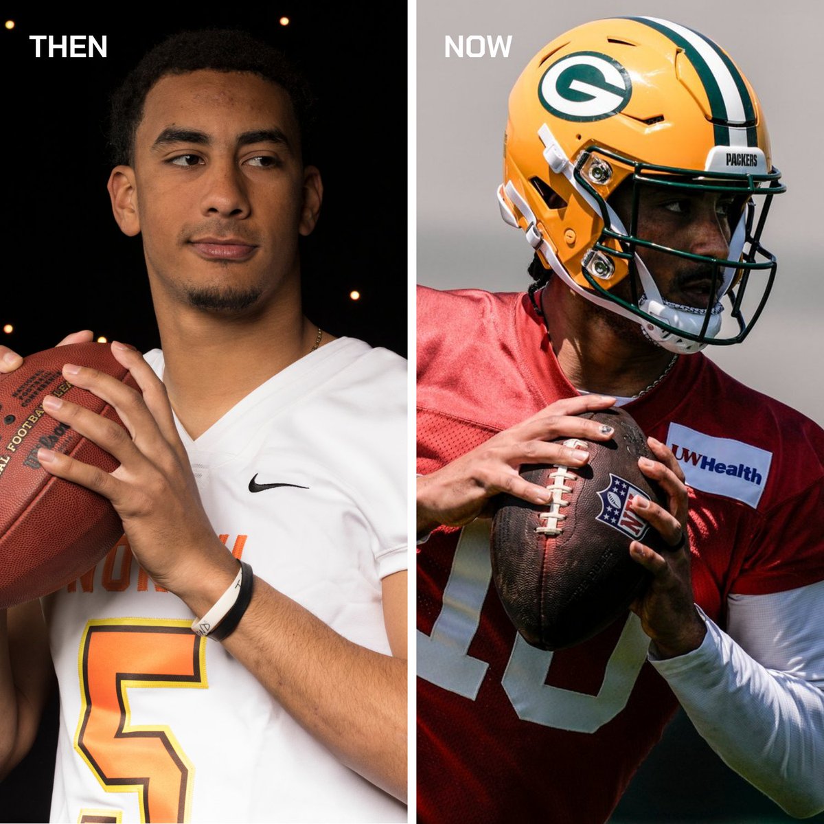 seniorbowl's tweet photo. #TBT: Seven years ago Jordan Love was in Mobile preparing for the draft.

Now he’s preparing for Year 7 in Green Bay 🧀

#TheDraftStartsInMobile https://t.co/Wu9AzDesr4