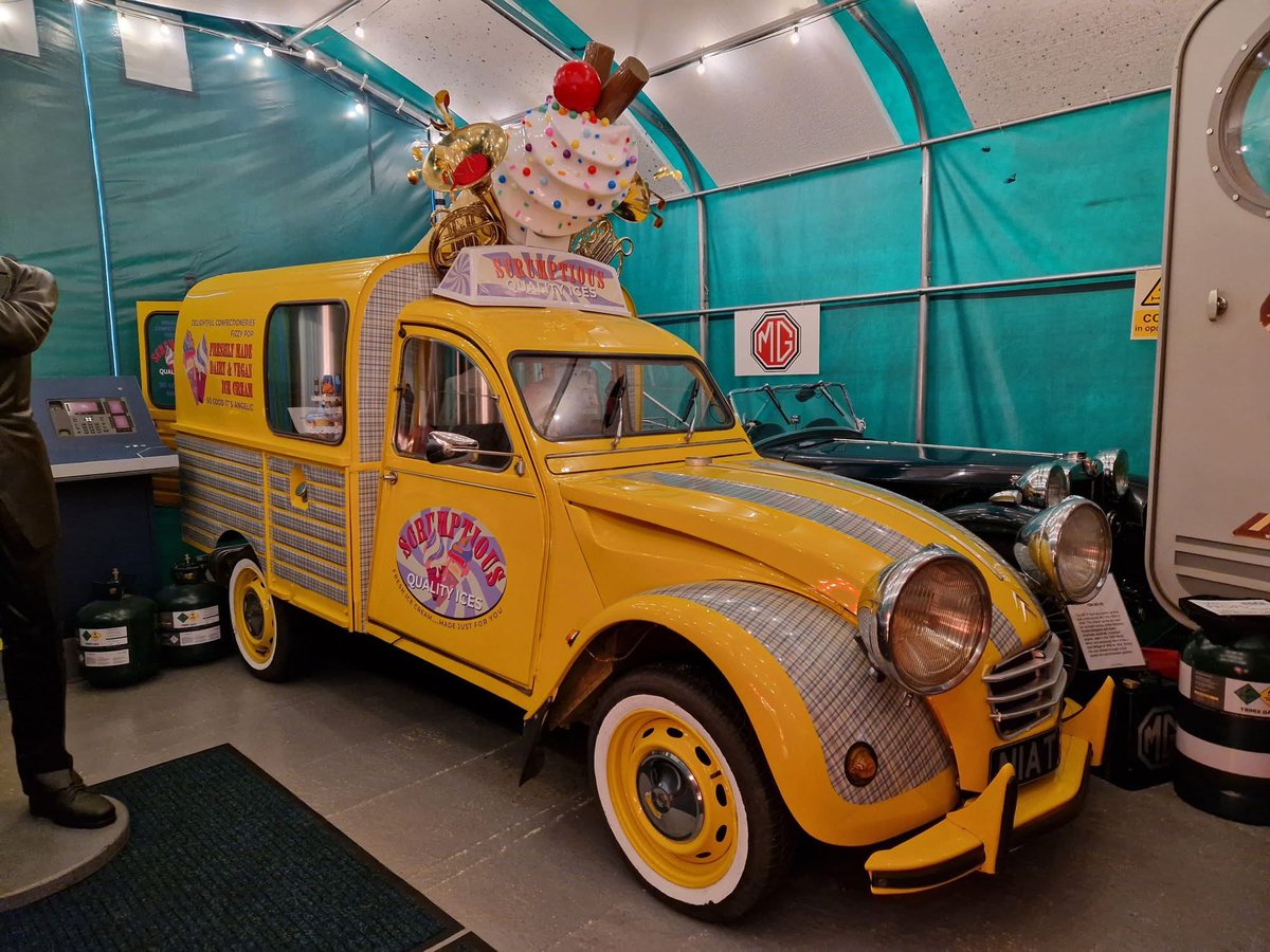 yokohamama_'s tweet photo. “Now on display at the Bo’ness Motor Musuem, the Citroen 2CV van from the final episode of Good Omens Season 3. 
The car is transformed from David Tennants Bentley into an Ice Cream van to act as a disguise.”

SO GOOD IT’S ANGELIC 🍦
#GoodOmens

🔗 https://t.co/v7c0YL3xNX https://t.co/GGfxJV3UoL