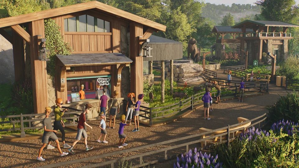 sdanwolf's tweet photo. Ok this shot 1000% looks like it could be a wilderness theme, and look at the massive wooden bear statue just off the path 🫨🐻 https://t.co/yEGSKAyWud