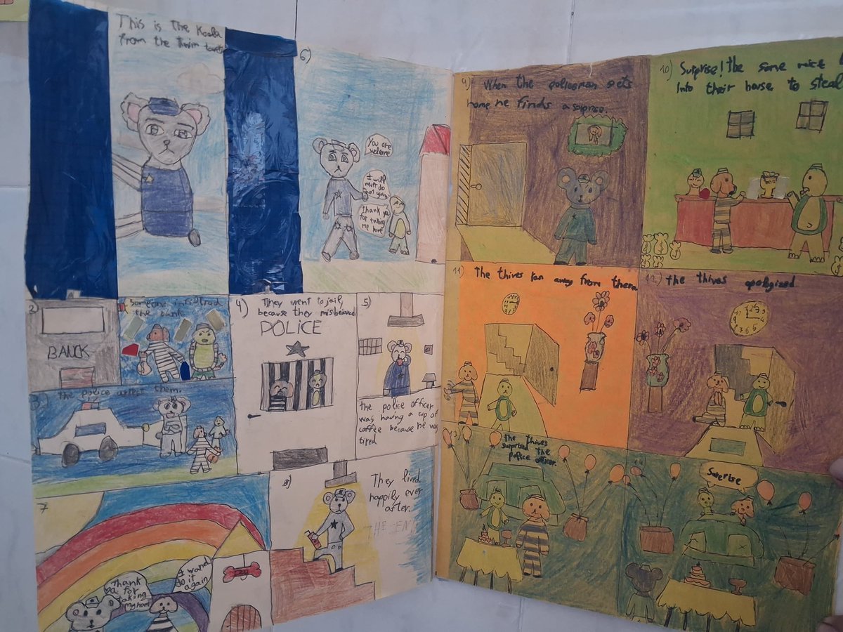 consolnules's tweet photo. Students in 4th and 6th grade have worked on an exciting English project about comics.📚
They created their own stories, characters, and dialogues in English, using their creativity while improving their writing and speaking skills.🎨🗣️

#incondicional #consolacióneduca https://t.co/AfOcvVWNK9