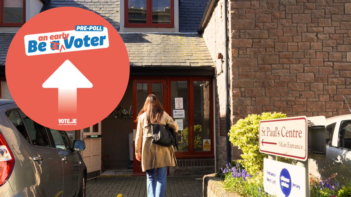 Voteje's tweet photo. This morning is your final opportunity to take advantage of the Pre-poll service, which means you can vote ahead of Sunday's election. 

Head down to the St. Paul's Centre in Dumaresq Street, St. Helier, with some photographic ID before 12 midday. https://t.co/mfk1FAe7GS
