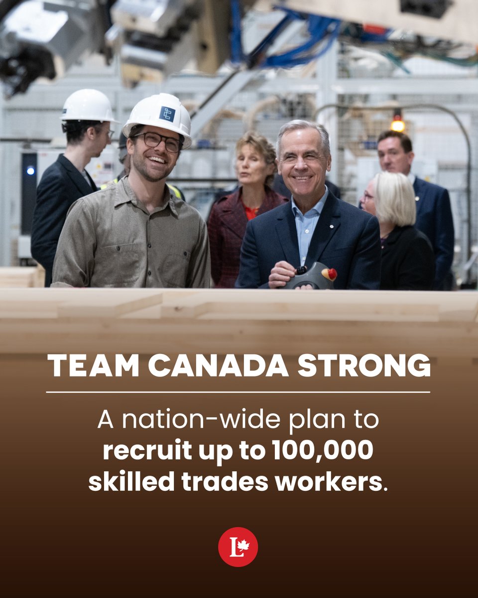 liberal_party's tweet photo. It's a good time to get into the trades.

With Team Canada Strong, we’re training the next generation of workers so that we can build the infrastructure, major projects, and housing that Canadians need. https://t.co/mGrRUDS7F2