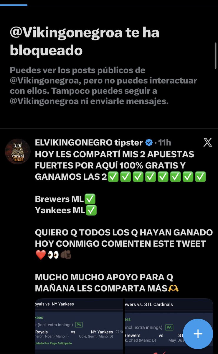 Tipico_Santista's tweet photo. Amigos, tengan especial cuidado en este tipo de Tipsters, suben solo tickets ganadores todo el tiempo y cuando les preguntas porque, hacen lo más sencillo. 

Bloquearte. 

No tienen huevos, un tipster de verdad gana y pierde y no le da miedo mostrarlo. https://t.co/O90RFnrtWa
