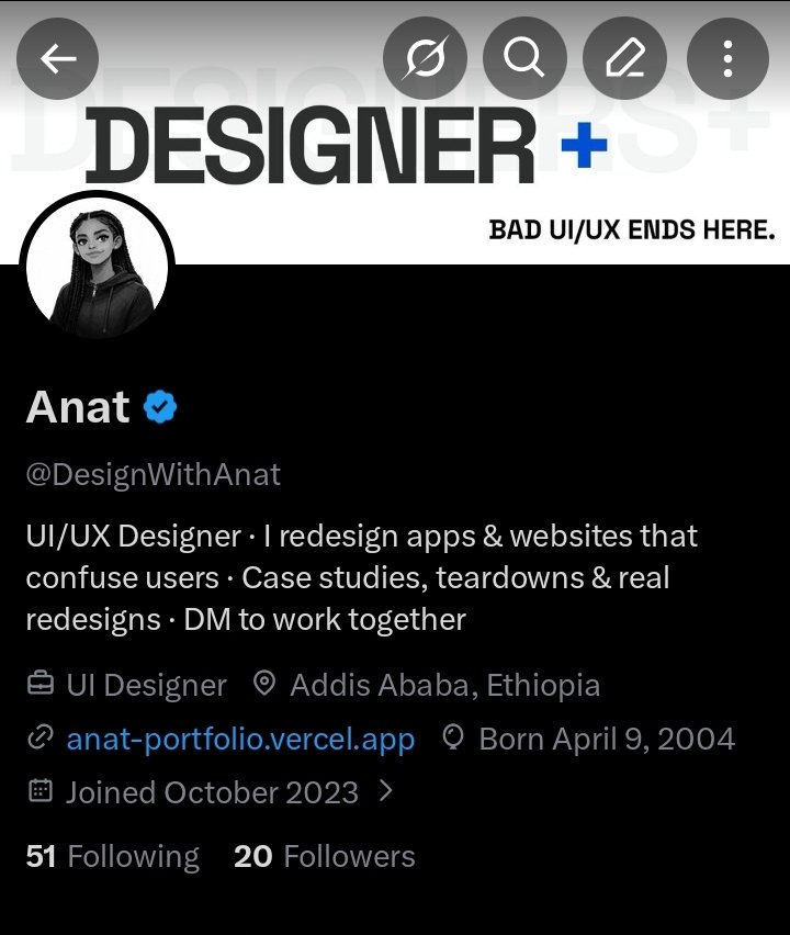 DesignWithAnat's tweet photo. 20 followers already 😭

Only 999,980 more to go.

Appreciate everyone supporting the journey so far 🤝

Let’s connect, build cool things, and grow this community together ✨ https://t.co/v3s5eCpwi8