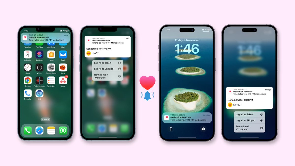 iDownloadBlog's tweet photo. How to fix the iOS Health app not notifying you to take your medication

https://t.co/C2QckZWGe3 https://t.co/klwzEWJani