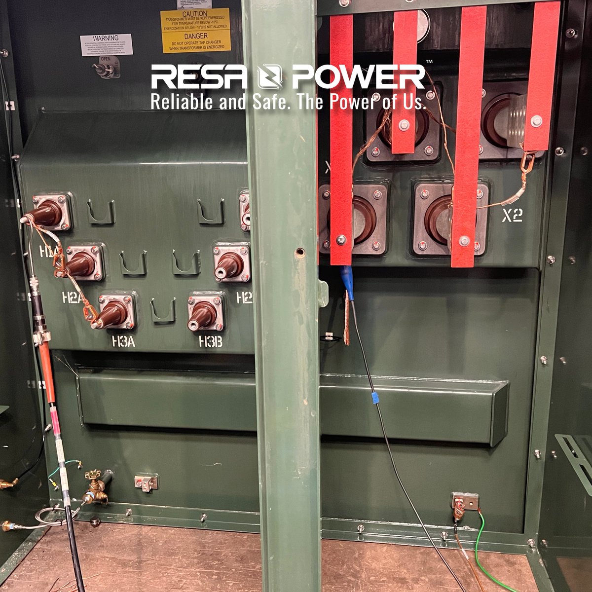 ResaPower's tweet photo. RESA Power’s Renewable Operations and Maintenance team recently completed a large transformer testing project, successfully testing more than 30 liquid-filled transformers.
Great work to the ROM team, Skylar, Mikchail, and the team members who supported this project. https://t.co/z7Iwl6SxD2