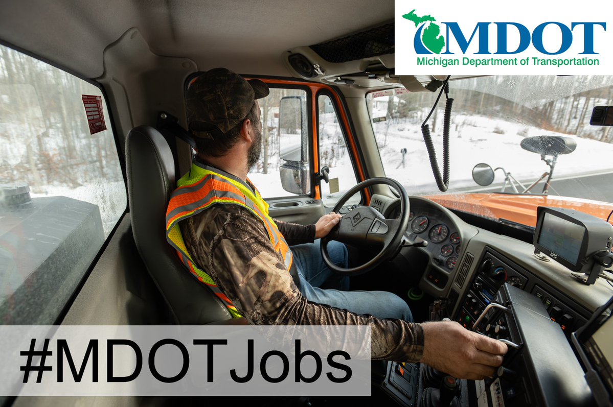 MichiganDOT's tweet photo. MDOT has the following open Transportation Maintenance Worker positions:

#Alpena ($26.15 - $33.61/hr): https://t.co/2kXElBJg4I

#Kalamazoo (recruit, $20.23 - $30.08/hr): https://t.co/wmH5V4aEZL

#Niles (recruit, $20.23 - $30.08/hr): https://t.co/e9WU3GYz6l

#MDOTJobs #MIGovJobs https://t.co/Fom8ELyeVg
