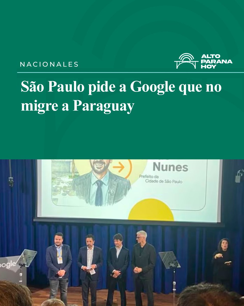 AltoParanaHOY's tweet photo. El alcalde Ricardo Nunes solicitó públicamente a Google Brasil que no traslade operaciones a Paraguay. Reconoció que el “efecto Paraguay” ya provocó la salida de 232 empresas brasileñas, atraídas por el esquema impositivo del triple 10 y energía barata de Itaipú. https://t.co/IPKTTOrjvy