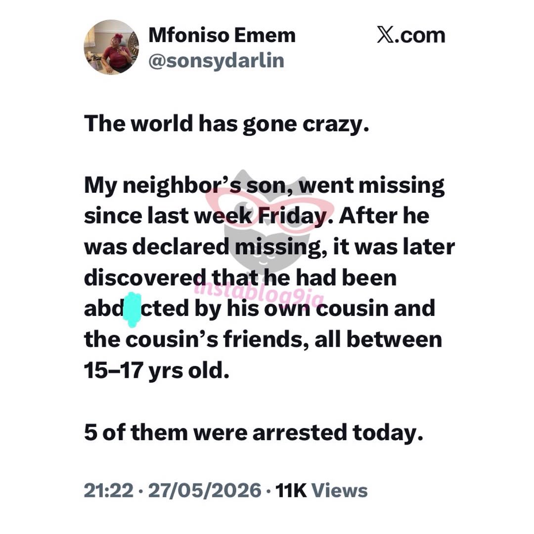 instablog9ja's tweet photo. Teenagers arrested after abd¥cting their cousin for almost 1 week https://t.co/w7M3h6ytPB