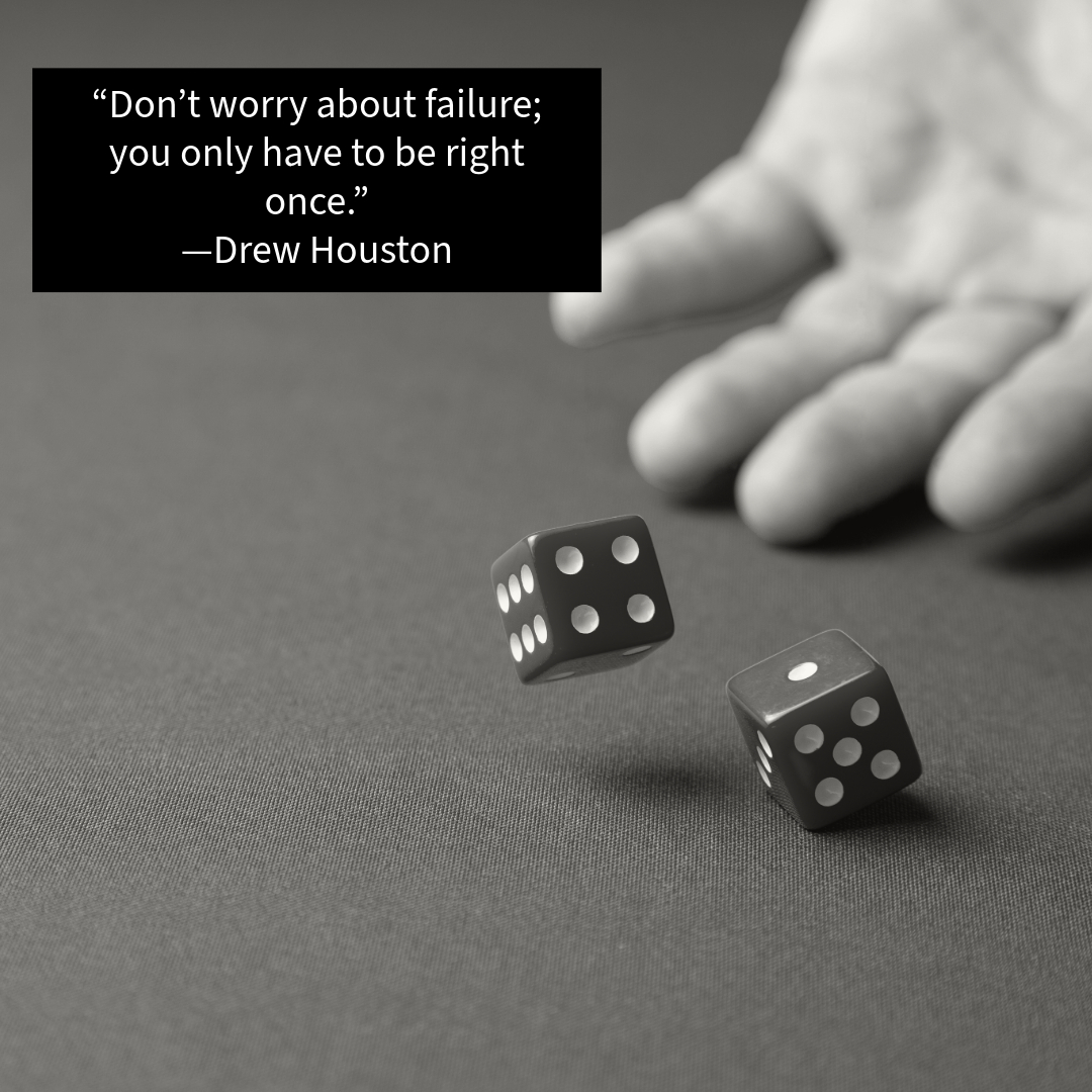 StoutSearch's tweet photo. Stout Tip of the Day: Don’t worry about failure; you only have to be right once. — Drew Houston https://t.co/IG9Sw0z2J3