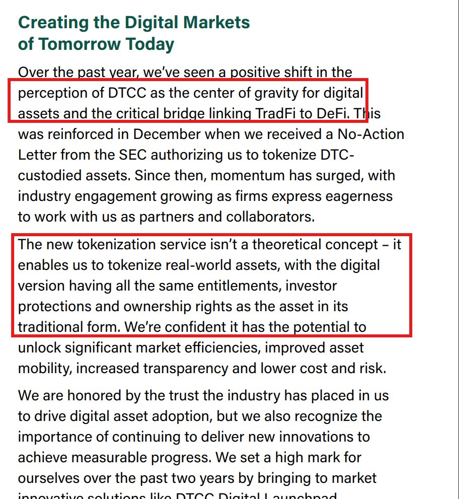 Kevin_Cage_'s tweet photo. 👀DTC's tokenization service plans to launch the service in October 2026

You know the DTCC. 

$114T custody backbone of the securities market that processed over 4 quadrillion last year. 

With patents that mention many assets & the importance of interoperability: Credit @Genfinity 
https://t.co/8KqCYcYzOV

Patent: US20250078065A1
"BITCOIN $BTC, ETHEREUM $ETH, HASHGRAPH $HBAR BINANCE $BNB , FLOW flow:native , TRON $TRX, TEZOS $XTZ, COSMOS $ATOM, and/or RIPPLE $XRP are compatible with the present invention"

No big deal

Confirmed Networks:
stellar:native Stellar 
canton-network:native Canton Network
$LINK Chainlink (data & collateral infrastructure)

50+ Firms in Working Group:
Ripple Prime $XRP ethereum:0x8292bb45bf1ee4d140127049757c2e0ff06317ed 
Circle $USDC
Ondo Finance ethereum:0xfaba6f8e4a5e8ab82f62fe7c39859fa577269be3 
BitGo $WBTC 

Name any below that I'm missing