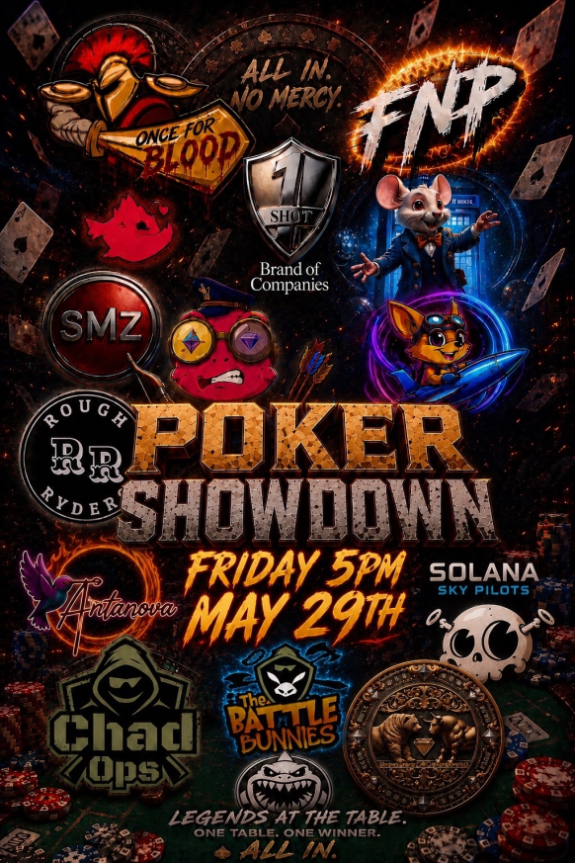 narrrf12345's tweet photo. 🏆 MEGA POKER TOURNAMENT INCOMING 🏆

The MouseFam is hyped for this one. 🧀🐭🔥

@JayksStakeHouse  is bringing the tables together with a stacked community prize pool, and Narrrfs World is proud to stand with the teams again.

We’ve worked with Jayk and the crew for a long time — and the MouseGang knows how much energy, trust, and community grind they bring every single week.

Now it’s time to show up. ♠️🔥

🗓 When: 29.5.26 - 11 PM UTC 
🆔 Club ID: 241674
🎁 Massive prize pool across 9 places
🧬 Narrrf World Genesis NFT in the rewards
🧀 1.5M $DSPOINC total from Narrrfs World
💰 NFTs, chips, roles, perks, tokens & more

Huge love to all sponsor communities involved:
JAYK’S STAKEHOUSE
QUIRKIES
DEVILFISH
ONESHOT
BEAR OR BULL
NARRRF WORLD
CHADOPS
ROUGH RYDERS
ARTANOVA
SAMUZI
TURTLE TODDLERS
MAD SKULZ
CORALIX
BATTLE BUNNIES
ONCE FOR BLOOD
⚠️ Important:
To get a valid entry, open a ticket in the JSH server and tag DEALER.
You must also join all sponsor servers to qualify for prize claims.

This is not just poker.
This is Web3 community night at full power.

Bring your stack.
Bring your luck.
Bring your best mouse face. 🐭♠️
#Web3Poker #NFTCommunity #NarrrfsWorld #MouseGang #PokerNight #GameFi