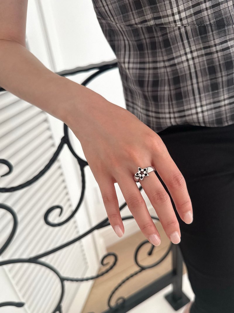 andus__'s tweet photo. black dot star &amp; heart ring (🪻younglong)

230 baht มัดจำ 90 บาทคับ https://t.co/704za62TBe