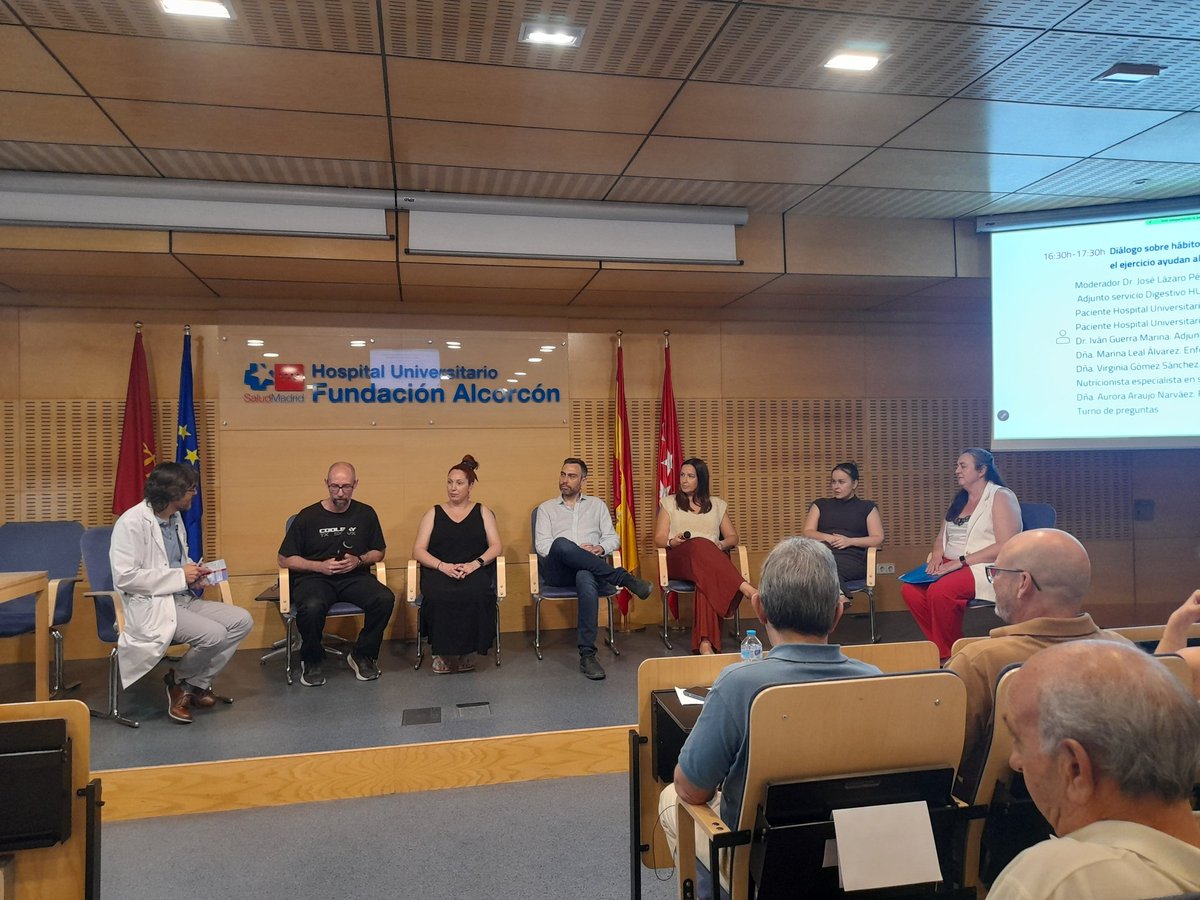 AnaDuroam's tweet photo. Primera mesa debate de #XJornadaPacientesEII hablando de hábitos saludables: nutrición y ejercicio. https://t.co/MFjr3nVou0