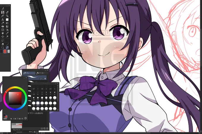 今日はここまで～ Koi先生っぽく描こうとしたけど難しいな・・途中から諦めてオイラの手癖絵になってます 耳鳴りが酷いので早めに寝る おやす～