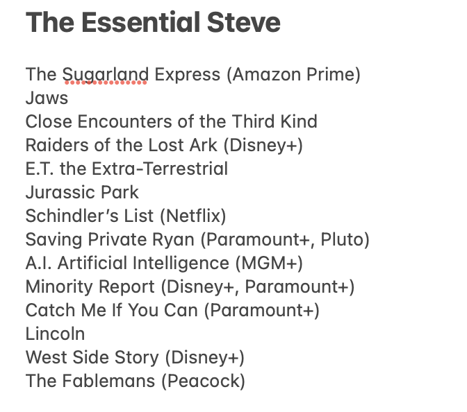 bwags's tweet photo. Ahead of Disclosure Day: Spielberg's full filmography and where they're streaming (if relevant). Plus, two scaled back lists of his movies if you don't have time to do a full rewatch https://t.co/RU0nqpkY9h