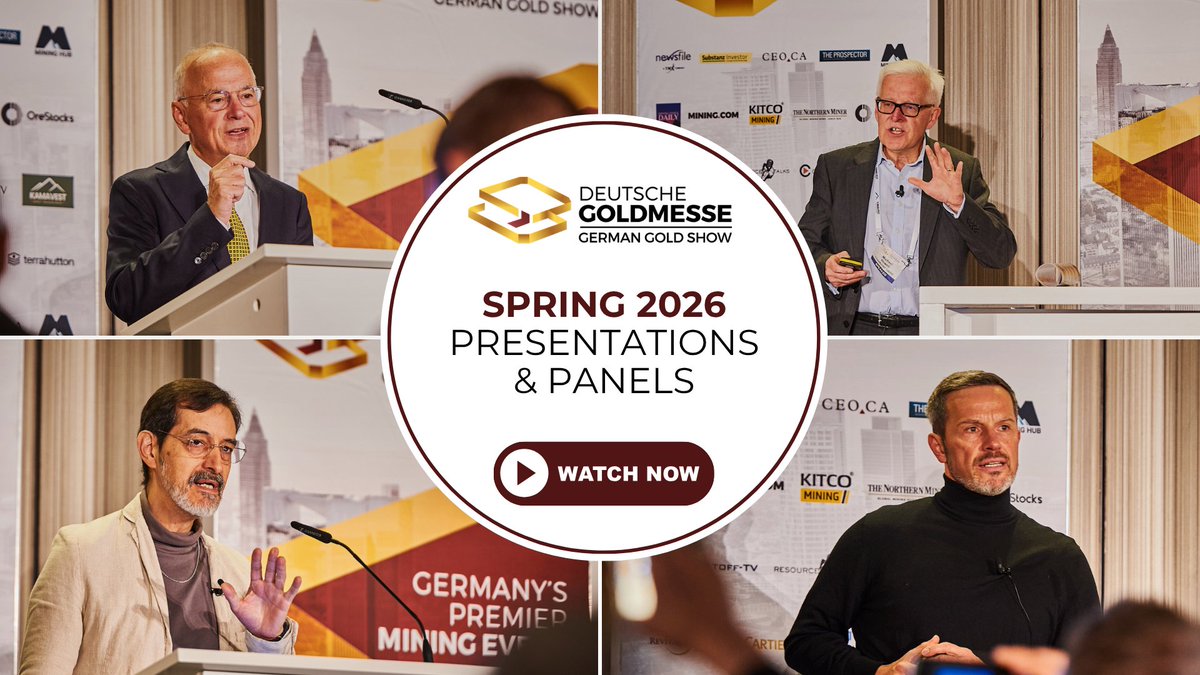 DtGoldmesse's tweet photo. All presentations and keynote sessions from Deutsche Goldmesse Spring 2026 are now live on our YouTube channel.

Relive two days of insights from leading mining companies, macro experts, and industry thought leaders- recorded in Frankfurt.

 📺Watch now: https://t.co/klXQoAD4nw https://t.co/iBA68xKvjG